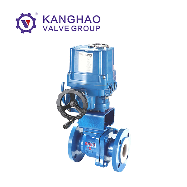 Fluorine lined electric ball valve